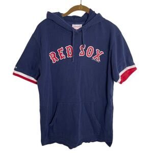 Mitchell & Ness Boston Red Sox Men's French Terry Short Sleeve Hoodie Size M